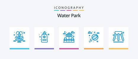 Wasserpark Blau 5 Icon Pack inklusive. Wasser. Abendessen. Schieberegler. Wasser. kreatives Symboldesign vektor