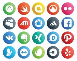 20 Social-Media-Icon-Packs, einschließlich envato msn adidas path xing vektor