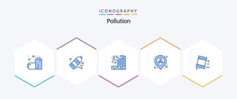 förorening 25 blå ikon packa Inklusive sopor. fat. stad. avfall. Platshållare vektor