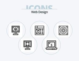 Webdesign-Linie Icon Pack 5 Icon-Design. herunterladen. Netz. Netz. Fliege. Design vektor