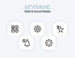 Web- und Social-Media-Line-Icon-Pack 5 Icon-Design. . Benutzer. Karte. Forschung. Sozial vektor
