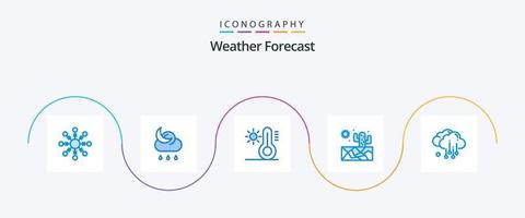 väder blå 5 ikon packa Inklusive . väder. Sol. regn. väder vektor