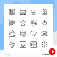 Packung mit 16 kreativen Umrissen von Corporate Shop-Download online editierbare Vektordesign-Elemente kaufen vektor