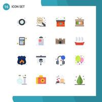 piktogram uppsättning av 16 enkel platt färger av samspel appar ackumulator parad instrument redigerbar packa av kreativ vektor design element