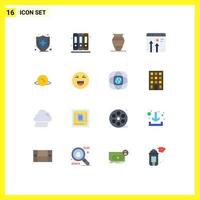 16 universelle flache Farben für Web- und mobile Anwendungen Kartenwachstum Emoji Economy Browser editierbares Paket kreativer Vektordesign-Elemente vektor