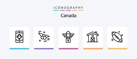 kanada linje 5 ikon packa Inklusive logga. Kanada. utbildning. kopp. flaska. kreativ ikoner design vektor