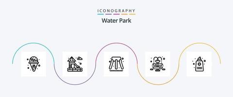 Wasserpark Linie 5 Icon Pack inklusive. Park. Romantik vektor