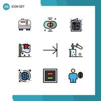 uppsättning av 9 modern ui ikoner symboler tecken för pil blad division kanada fest redigerbar vektor design element