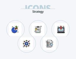 strategi linje fylld ikon packa 5 ikon design. förvaltning. företag. analyser. inställningar. redskap vektor