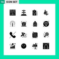 Aktienvektor-Icon-Pack mit 16 Zeilenzeichen und Symbolen zum Lernen von Münzen planen Geschäftsgeld editierbare Vektordesign-Elemente vektor