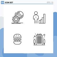 4 kreativ ikoner modern tecken och symboler av CD förvaltning programvara Diagram mat redigerbar vektor design element