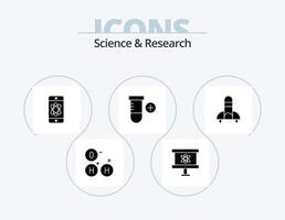 Wissenschafts-Glyphen-Icon-Pack 5 Icon-Design. Raum. Wissenschaft. Wissenschaft. Rakete. Wissenschaft vektor