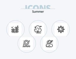 Sommerlinie Icon Pack 5 Icon Design. . Baum. Strand. Anlage. Strand vektor