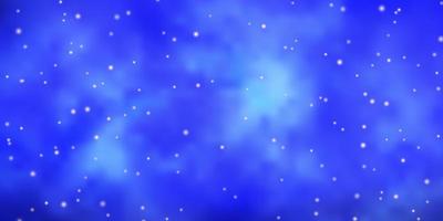 dunkelrosa, blauer Vektorhintergrund mit kleinen und großen Sternen. vektor
