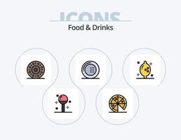 mit Speisen und Getränken gefülltes Icon-Pack 5-Icon-Design. Essen. Weizen. Kochen. Essen. Snack vektor