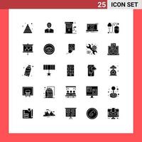 Stock Vector Icon Pack mit 25 Zeilenzeichen und Symbolen für Sync-Verbindungswachstum Kommunikationsleistung editierbare Vektordesign-Elemente
