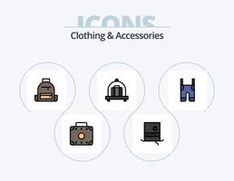 Kleidung und Accessoires Linie gefüllt Icon Pack 5 Icon Design. Riemen. Kleidung. Flossen. Zahnspange. Kleidung vektor