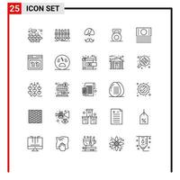 uppsättning av 25 modern ui ikoner symboler tecken för kondition turba individualitet person man redigerbar vektor design element