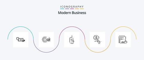 modern företag linje 5 ikon packa Inklusive uppkopplad. klick. analyser. mus. tid vektor