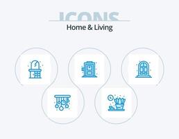 Haus und Leben blau Icon Pack 5 Icon Design. . Kommode. vektor