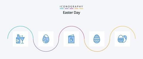 Easter Blue 5 Icon Pack inklusive Osterei. Osterei. Herz. Ostern. Hochzeit vektor