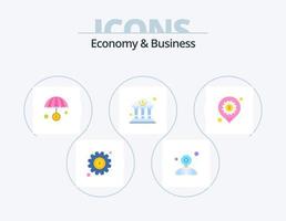 Wirtschaft und Business Flat Icon Pack 5 Icon Design. Entwicklung. Finanzen. Hauptstadt. Bank vektor
