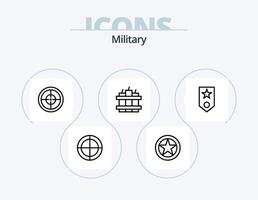 militär linje ikon packa 5 ikon design. bricka. rang. ett. militär rang. insignier vektor