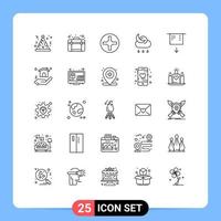uppsättning av 25 modern ui ikoner symboler tecken för byggnad kort stift Bankomat natt redigerbar vektor design element