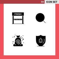universell ikon symboler grupp av 4 modern fast glyfer av Avsluta kontanter spel verktyg finansiera redigerbar vektor design element