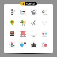 16 kreative Symbole, moderne Zeichen und Symbole des Ballonstandorts, Teestift, Kabel, editierbares Paket kreativer Vektordesign-Elemente vektor