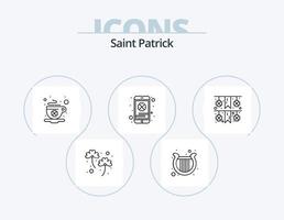 Saint Patrick Line Icon Pack 5 Icon-Design. Festival. zelebrieren. Heilige. Ballon. Geschäft vektor