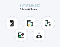 vetenskap linje fylld ikon packa 5 ikon design. Plats. övervaka. saturnus. atom. vetenskap vektor