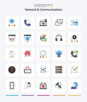 kreatives Netzwerk und Kommunikation 25 Flat Icon Pack wie Support. Plaudern. Signal. Zahnrad. Präferenz vektor