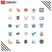 25 kreative Symbole moderne Zeichen und Symbole der Produktbox Hochzeitsgeschäft Internet editierbare Vektordesign-Elemente vektor