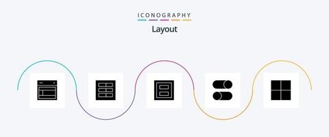 Layout Glyph 5 Icon Pack inklusive Laden. Ellipse. ui. zwei. Layout vektor