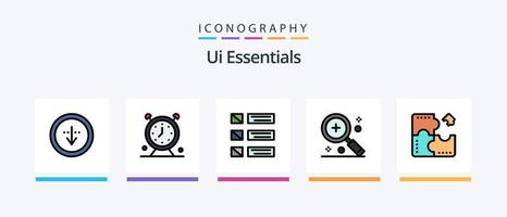 ui väsentliga linje fylld 5 ikon packa Inklusive synkronisera. uppdatera. gränssnitt. webbläsare. sida. kreativ ikoner design vektor