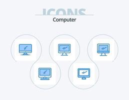 Computer blau Icon Pack 5 Icon Design. . vektor