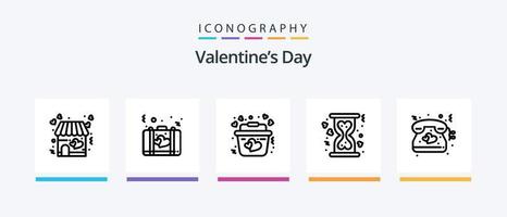 Valentinstag Linie 5 Icon Pack inklusive Bandage. Valentinstag. Unterwäsche. Romantik. Valentinstag. kreatives Symboldesign vektor