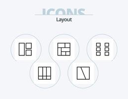 Layoutlinie Icon Pack 5 Icon Design. . . Schnittstelle. Layout. Bild vektor