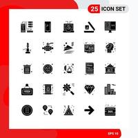 Stock Vector Icon Pack mit 25 Zeilen Zeichen und Symbolen für Bild Bild android seo Laptop editierbare Vektordesign-Elemente