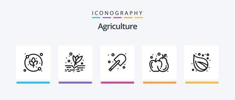 Landwirtschaftslinie 5 Icon Pack inklusive . Buch. Natur. kreatives Symboldesign vektor