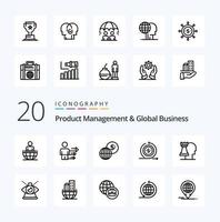 20 Produktmanagement und Global Business Line Icon Pack wie Business on Business Modern Business vektor