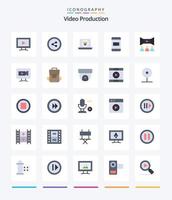 kreative Videoproduktion 25 Flat Icon Pack wie . Film. Video. Film. Kamera vektor