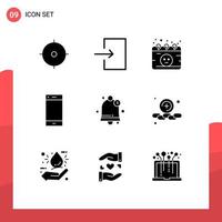 uppsättning av 9 modern ui ikoner symboler tecken för underrättelse smart telefon gynekologi ringa Kontakt redigerbar vektor design element