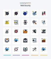 kreativ webb säkerhet 25 linje fylld ikon packa sådan som ge sig på. ner. global. cyber. säkerhet vektor