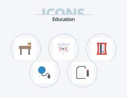 Bildung flach Icon Pack 5 Icon Design. Ausbildung. Studien. Buchseite. Ausbildung. vektor