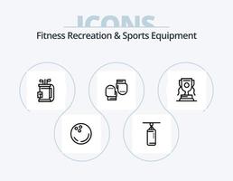 Fitness Erholung und Sportgeräte Linie Icon Pack 5 Icon Design. amerikanisch. Basketball. Sport. Korb. schlagen vektor