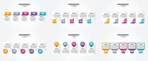 flaches Designset der Vektorillustrations-Infografiken für Werbebroschürenflieger und -zeitschrift vektor