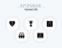 menschliches Glyphen-Icon-Pack 5 Icon-Design. Mann. menschlich. Herz. Königin. Geschlecht vektor