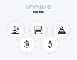 Werkzeuge Linie Icon Pack 5 Icon Design. . Reparatur. . Kontrolle vektor